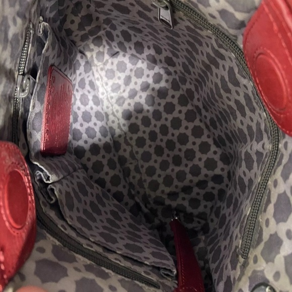 Brighton Red Shoulder Bag with Chain Detail - Picture 5 of 14